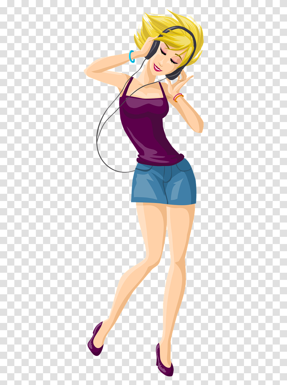 Listen To Music, Shorts, Person, Pants Transparent Png