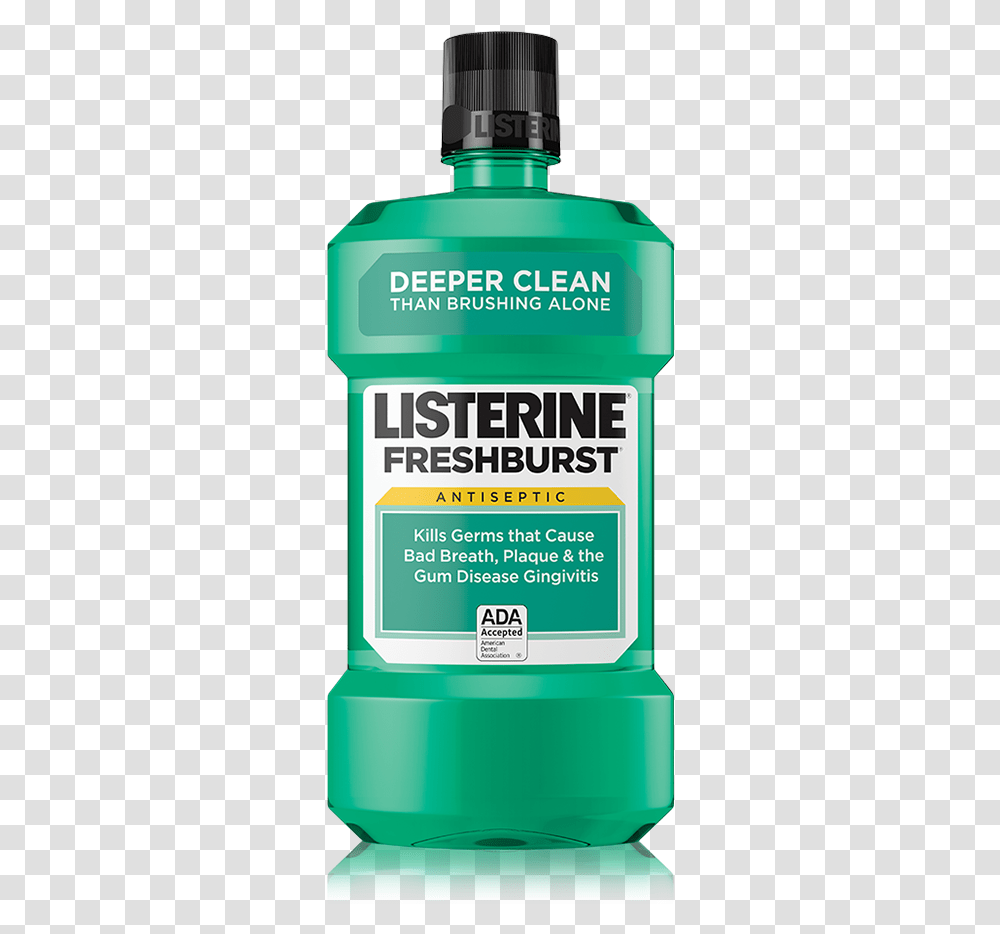 Listerine Freshburst Antiseptic Mouthwash Listerine Fresh Burst Mouthwash, Label, Cosmetics, Deodorant Transparent Png