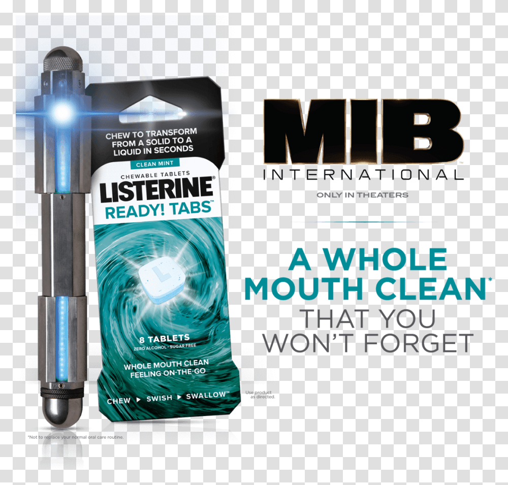 Listerine Men In Black Listerine, Advertisement, Poster, Weapon, Weaponry Transparent Png