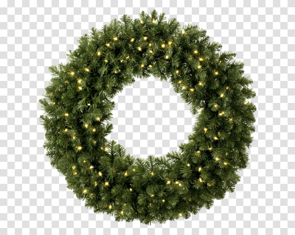 Lit Christmas Wreath, Christmas Tree, Ornament, Plant Transparent Png