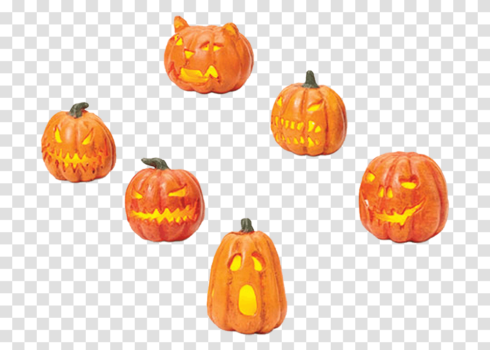 Lit Jack O Lanterns Department 56 Jack O Lanterns Halloween Fall Village, Pumpkin, Vegetable, Plant, Food Transparent Png