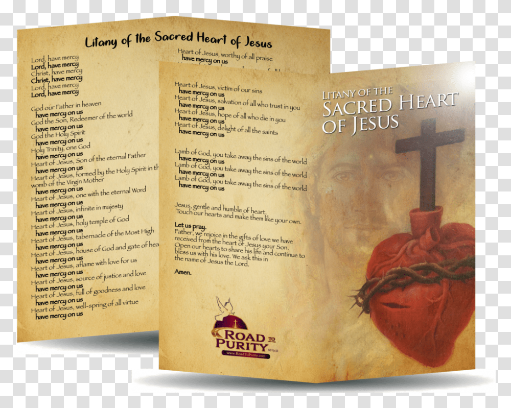 Litany Of The Sacred Heart Jesus Christian Cross, Text, Book, Menu, Church Transparent Png