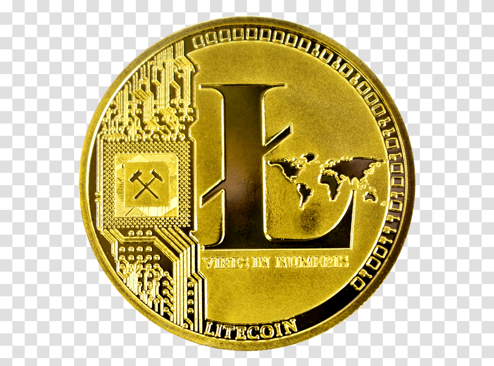 Litecoin Collector's Coin Gold Litecoin Gold, Money, Clock Tower, Architecture, Building Transparent Png