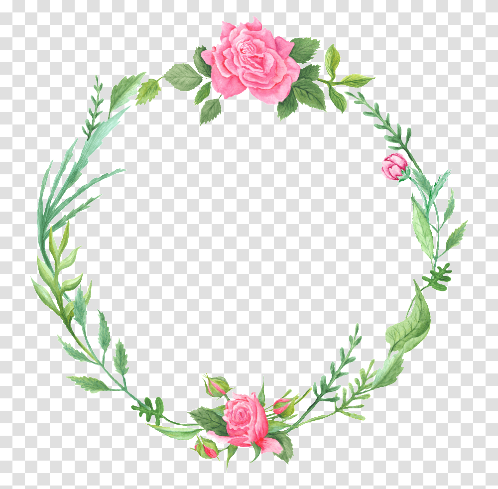 Literary Fan Green Leaf And Flower Wreath Decoration Flower Wreath Background, Floral Design, Pattern Transparent Png