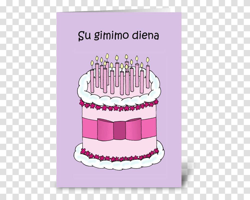Lithuanian Happy Birthday Greeting Card Joyeux Anniversaire En Albanais, Birthday Cake, Dessert, Food, Icing Transparent Png