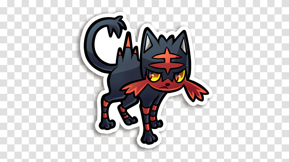 Litten Vinyl Sticker Sold By Princeofspirits Fictional Character, Label, Text, Art, Sweets Transparent Png