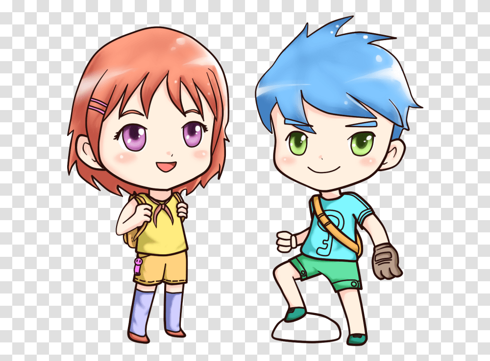Little Anime Boy And Girl Image One Call From Best Friend, Comics, Book, Person, Human Transparent Png