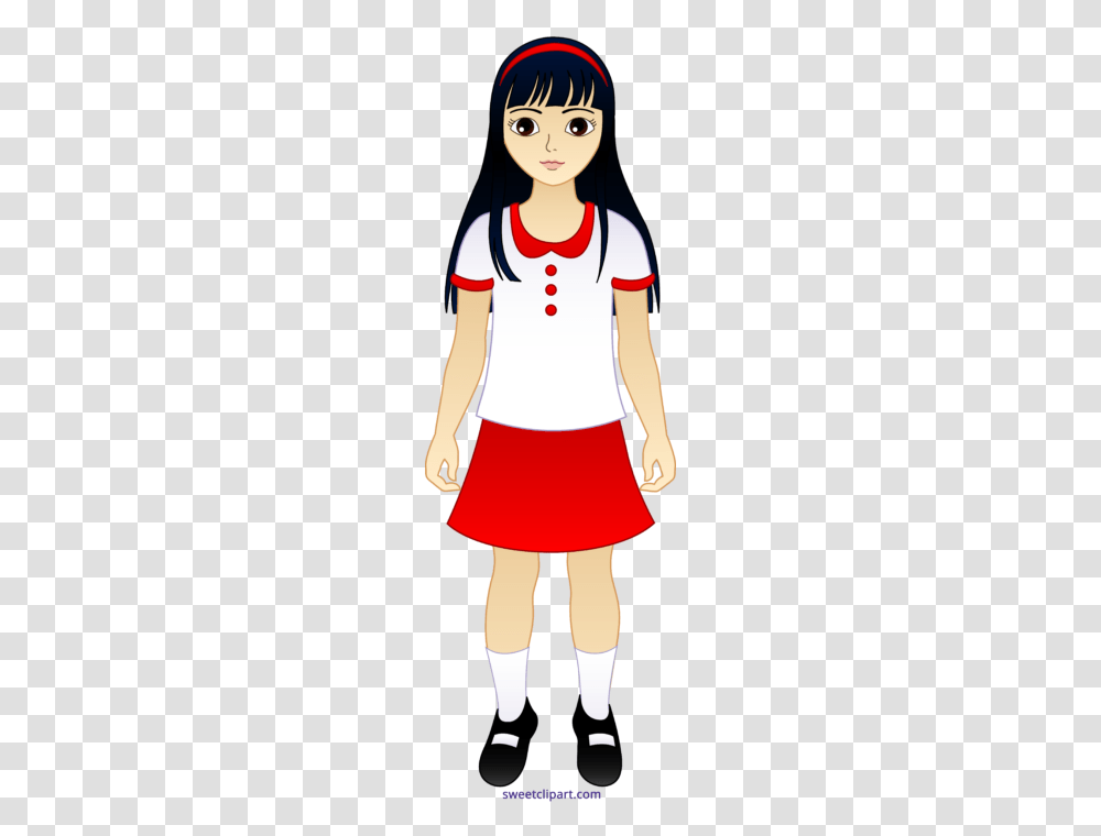 Little Asian Girl Clipart, Skirt, Person, Dress Transparent Png