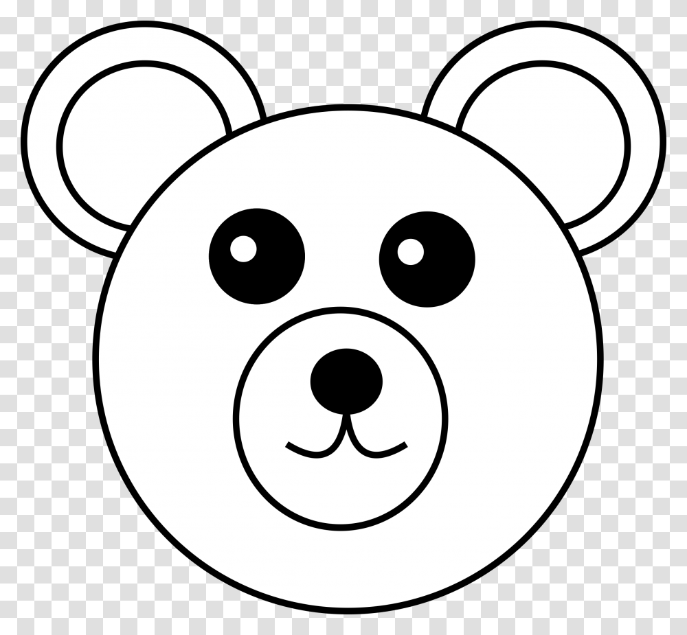 Little Big Image Bear Face Clipart Black And White, Stencil, Piggy Bank Transparent Png
