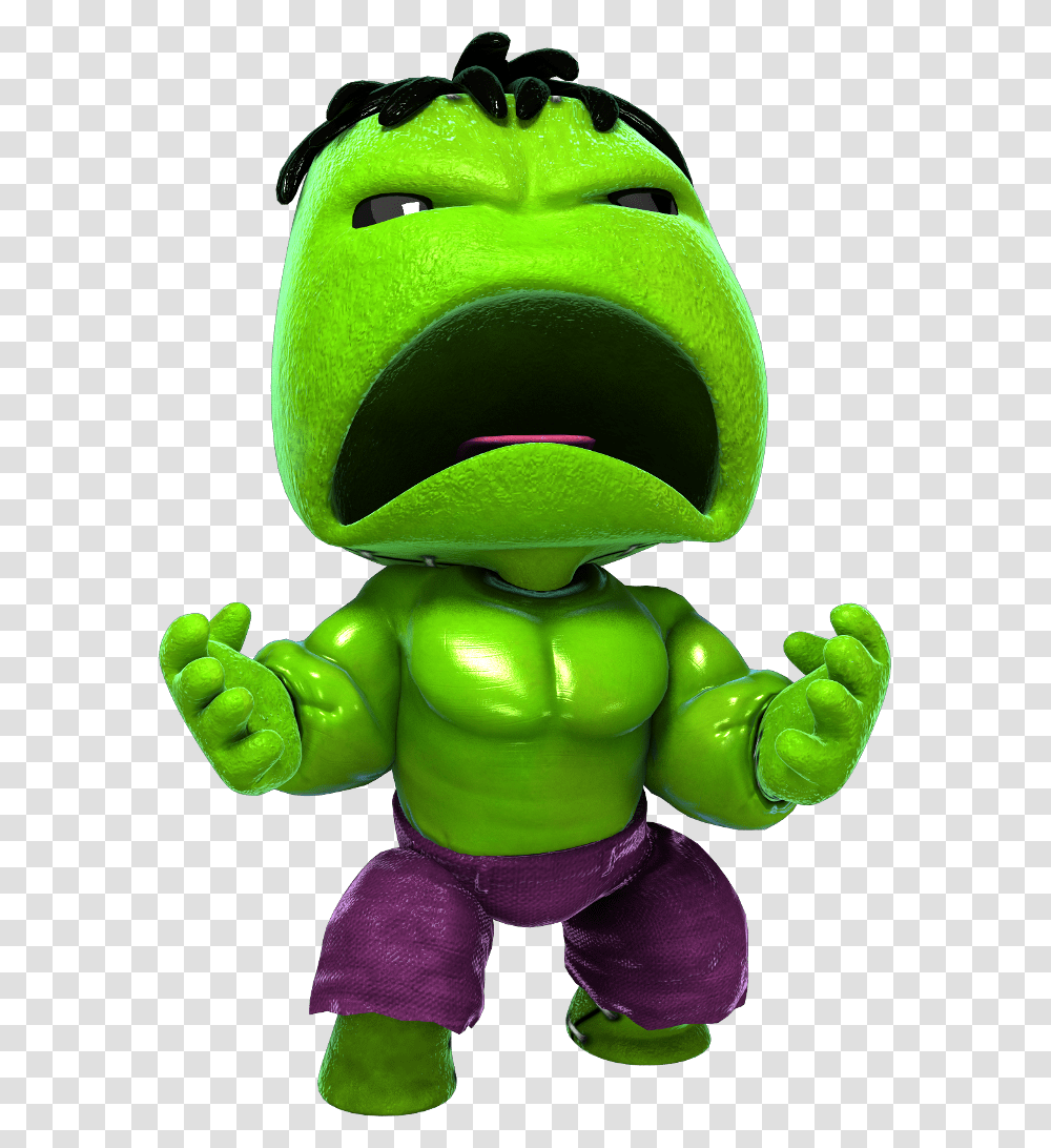 Little Big Planet Sackboy Little Big Planet Hulk, Toy, Figurine, Green, Alien Transparent Png