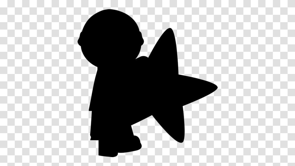 Little Boy Holding Star Silhouette Silhouette, Bow, Star Symbol, Baby Transparent Png