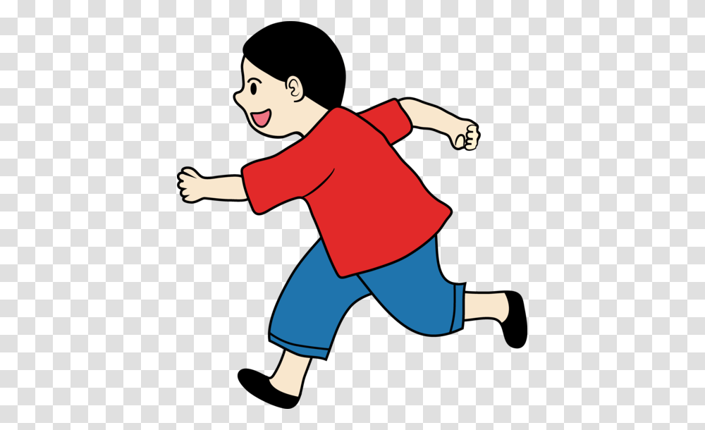Little Boy Running Clipart Clip Art Illustration Of A Cartoon, Person, Hand, People, Handball Transparent Png