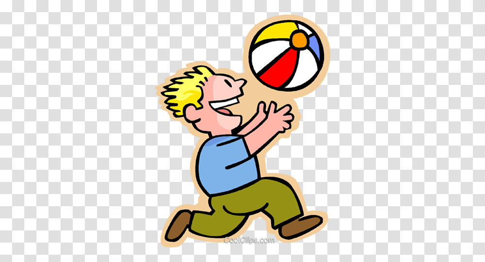 Little Boy With A Beach Ball Royalty Free Vector Clip Art, Kneeling, Performer, Face, Juggling Transparent Png