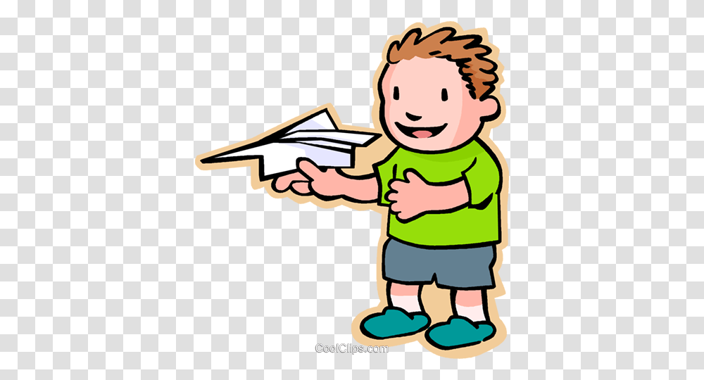 Little Boy With A Paper Plane Royalty Free Vector Clip Art, Reading, Girl, Female Transparent Png