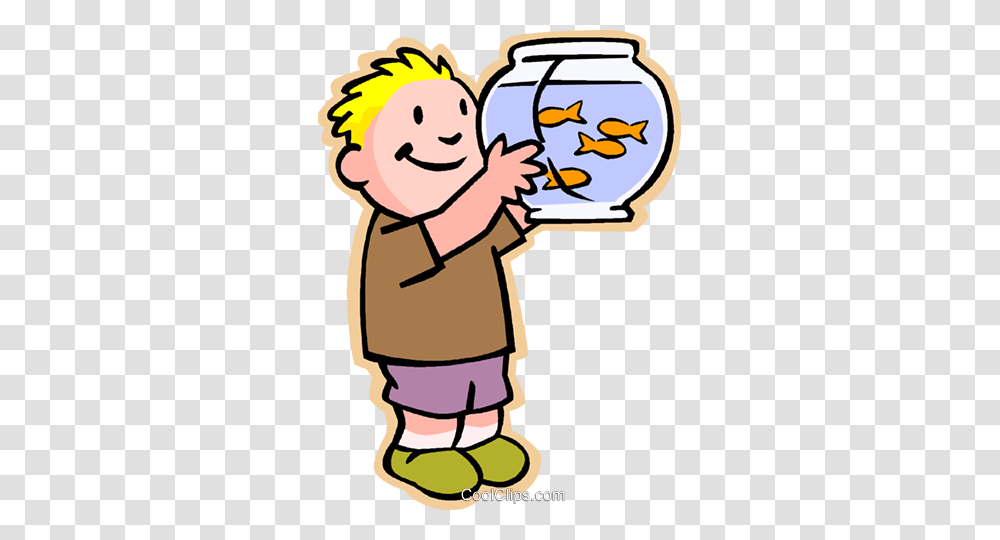 Little Boy With Fish Bowl Royalty Free Vector Clip Art, Face, Reading, Teacher, Girl Transparent Png