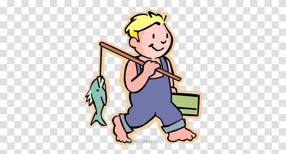 Little Boy With His Fishing Pole Royalty Free Vector Clip Art, Female, Girl, Cleaning, Photography Transparent Png