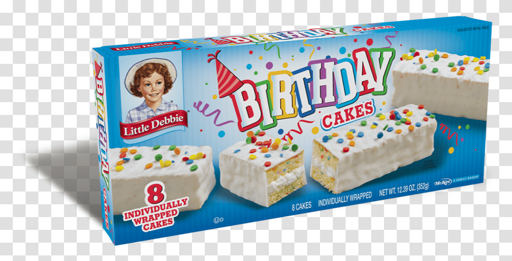Little Debbie Logo Little Debbie Birthday Cake Snack Cakes, Dessert, Food, Person, Human Transparent Png
