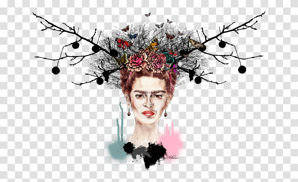 Little Deer Frida Kahlo Frida Kahlo Flowers Butterflies, Accessories, Accessory, Jewelry, Person Transparent Png