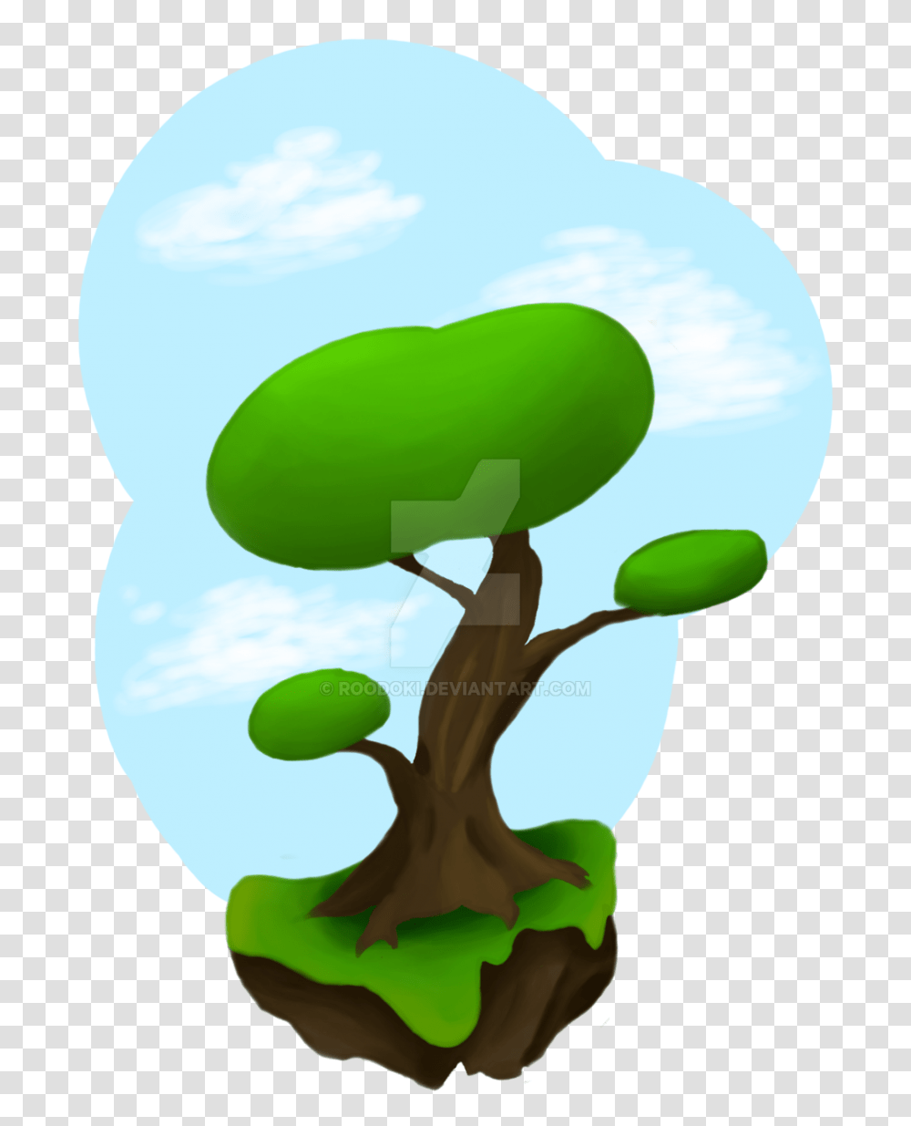 Little Floating Island, Green, Plant, Balloon, Sprout Transparent Png