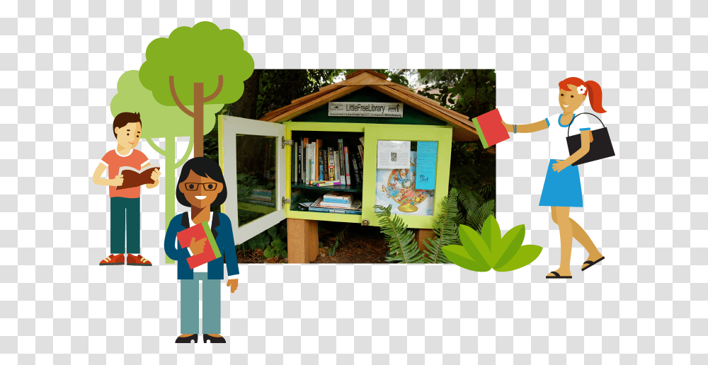 Little Free Library Cartoon, Person, Housing, Building, House Transparent Png