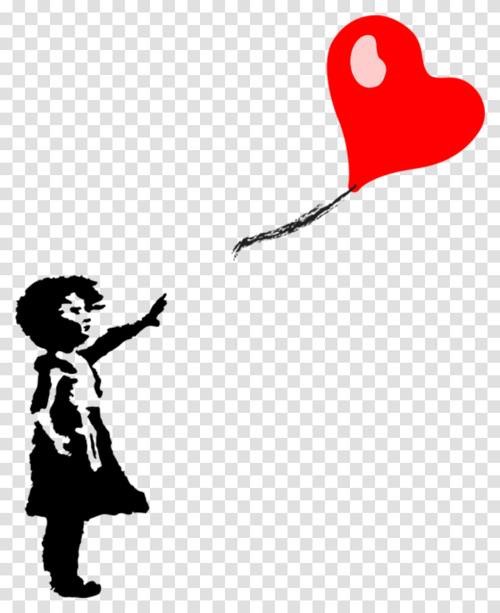 Little Girl And Heart Shaped Balloon Clip Arts Childhood Social Media, Silhouette, Kite, Toy, Rose Transparent Png