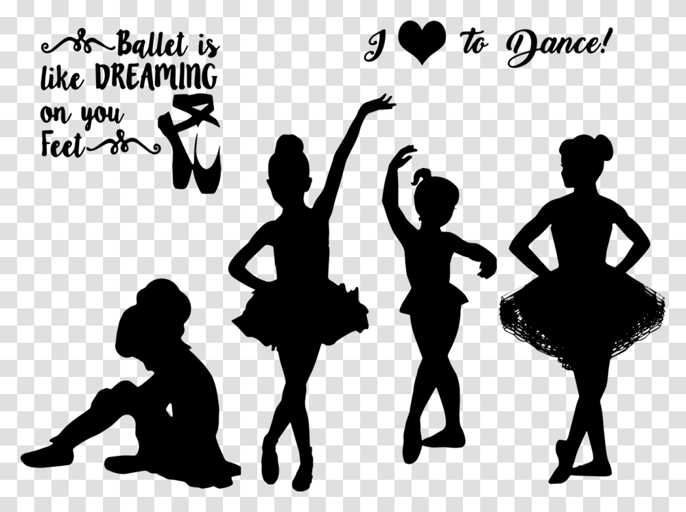 Little Girl Ballet Silhouettes Ballerina Free Picture Little Girl Ballet Dancer Silhouette, Gray, World Of Warcraft Transparent Png