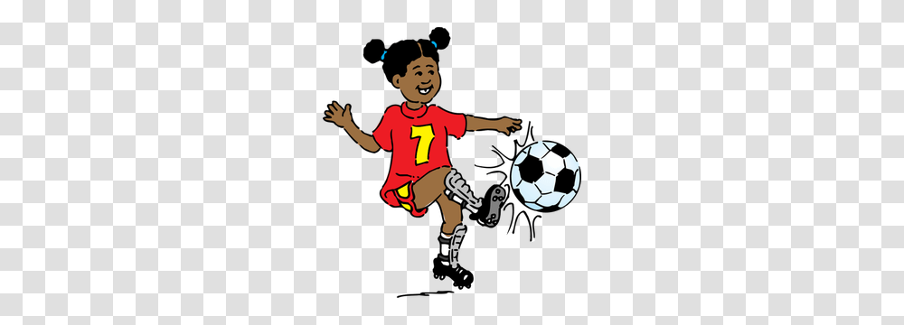 Little Girl Cartoon Clip Art, Person, Soccer Ball, People Transparent Png