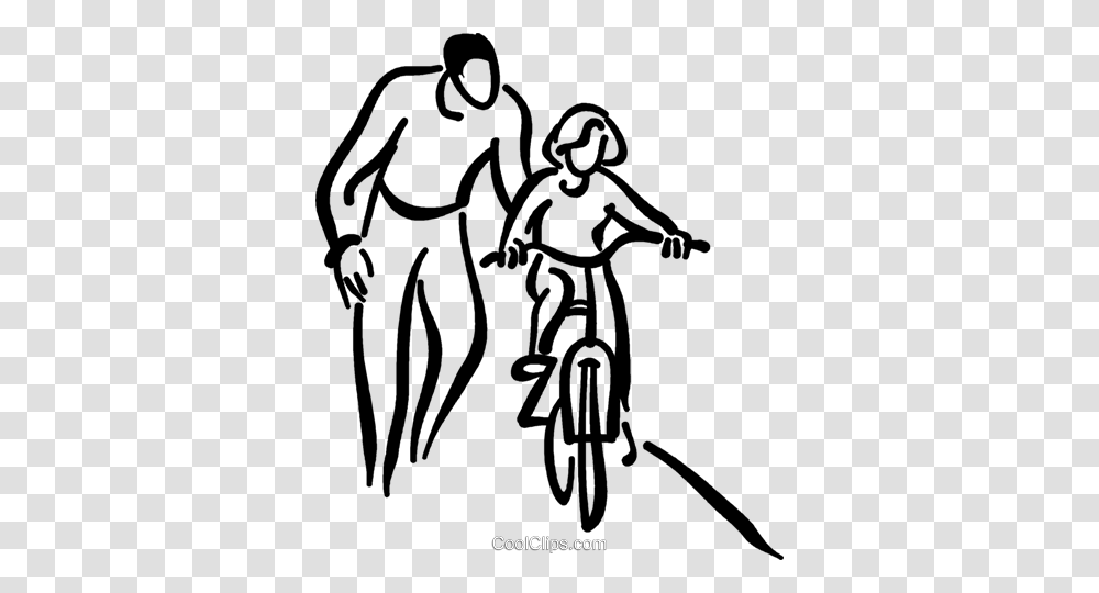 Little Girl Learning To Ride A Bicycle Royalty Free Vector Clip, Transportation, Vehicle, Spider, Invertebrate Transparent Png