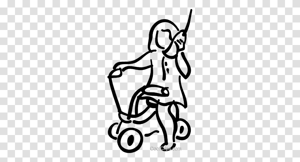 Little Girl On A Toy Bike Royalty Free Vector Clip Art, Alphabet, Stencil Transparent Png