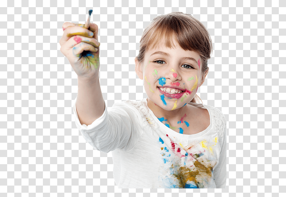 Little Girl Paint, Person, Human, Face, Finger Transparent Png