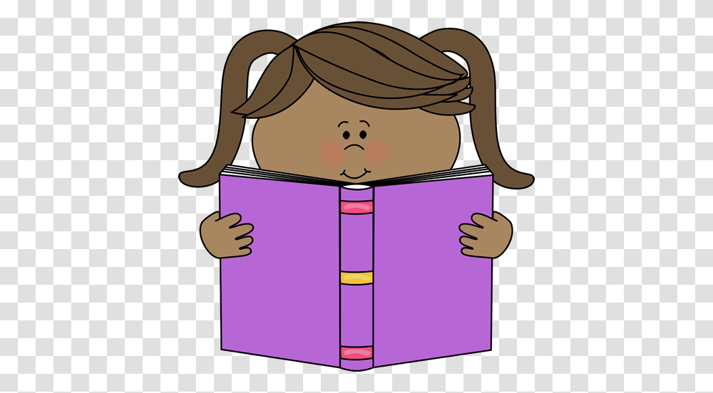 Little Girl Reading A Book Clip Art, Female Transparent Png