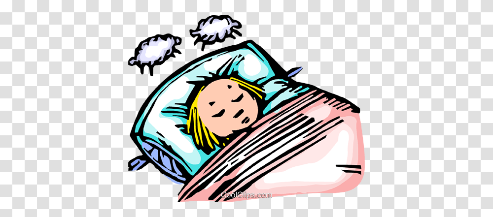 Little Girl Resting Counting Sheep Royalty Free Vector Clip Art, Bird, Animal, Drawing Transparent Png