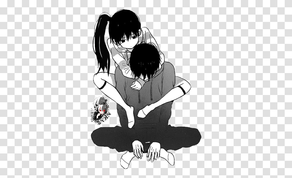 Little Love Story's Smile35 Wattpad Love Anime Couples Black And White, Manga, Comics, Book, Person Transparent Png
