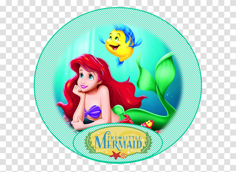 Little Mermaid Ariel And Flounder, Label Transparent Png