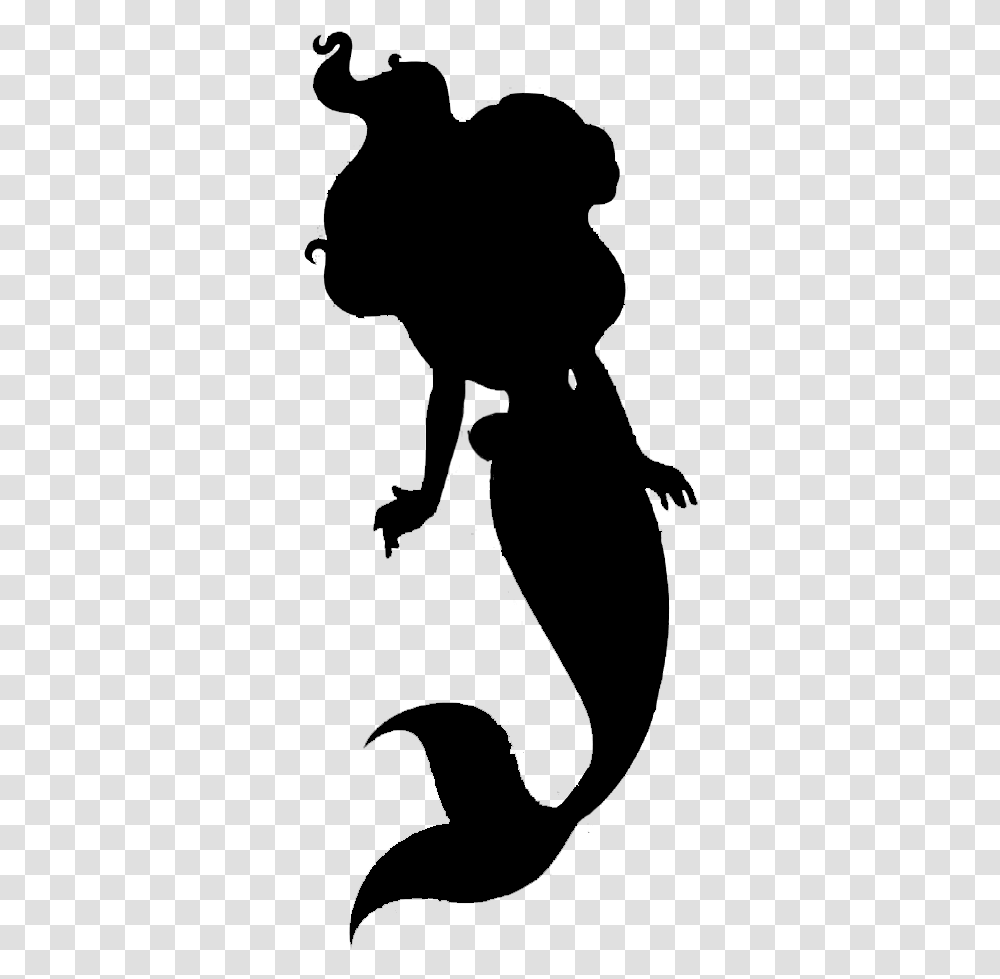 Little Mermaid Ariel Silhouette, Gray, World Of Warcraft Transparent Png
