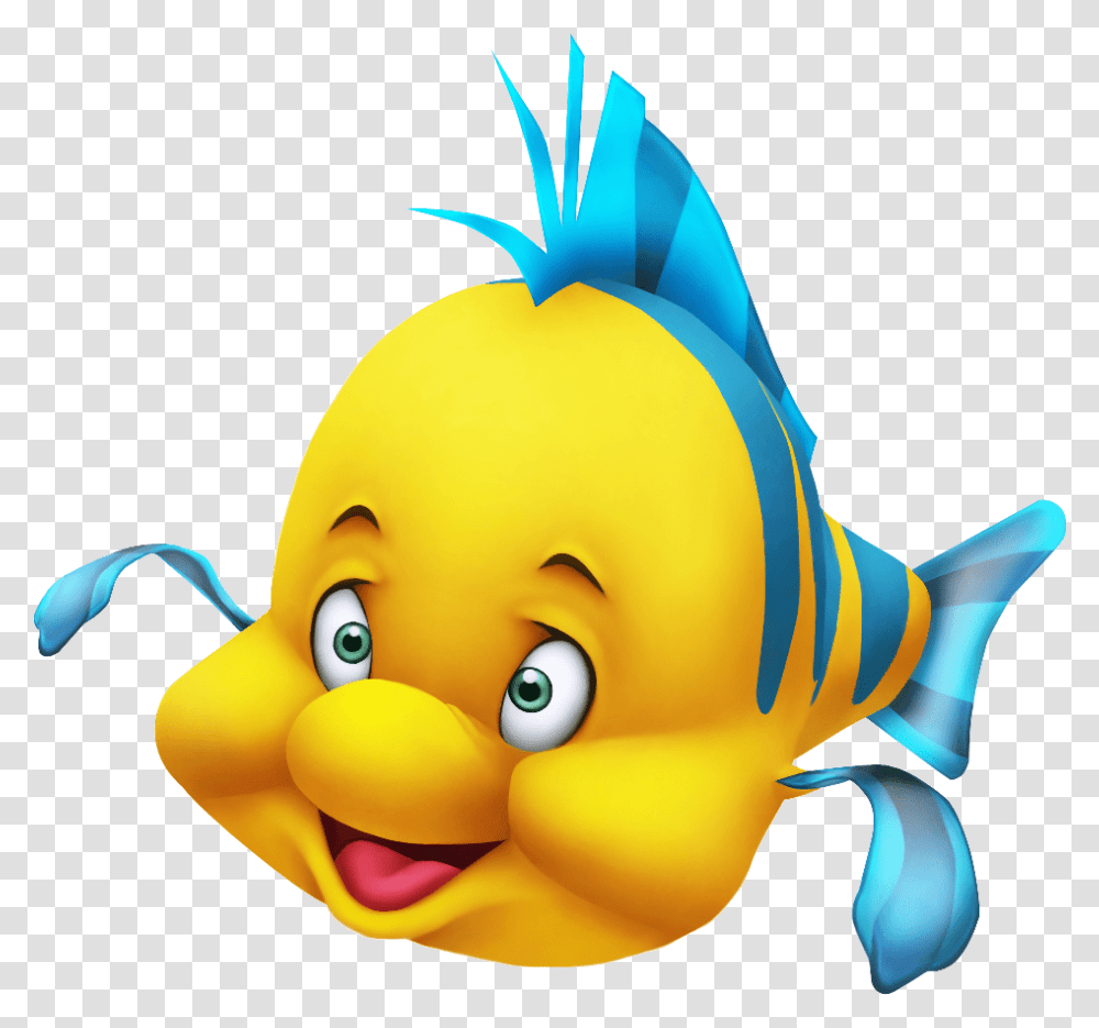 Little Mermaid Flounder Close Up Yellow Fish From Little Mermaid, Toy, Angry Birds, Animal, Pac Man Transparent Png