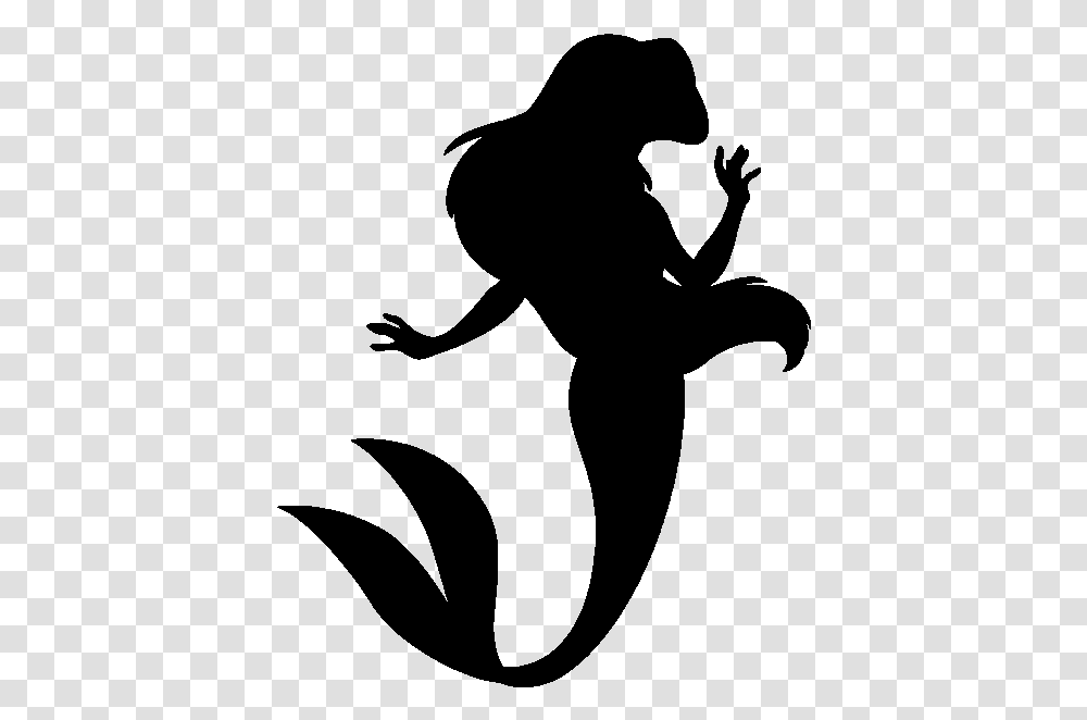 Little Mermaid Silhouette Little Mermaid Ariel Silhouette, Gray, World Of Warcraft Transparent Png