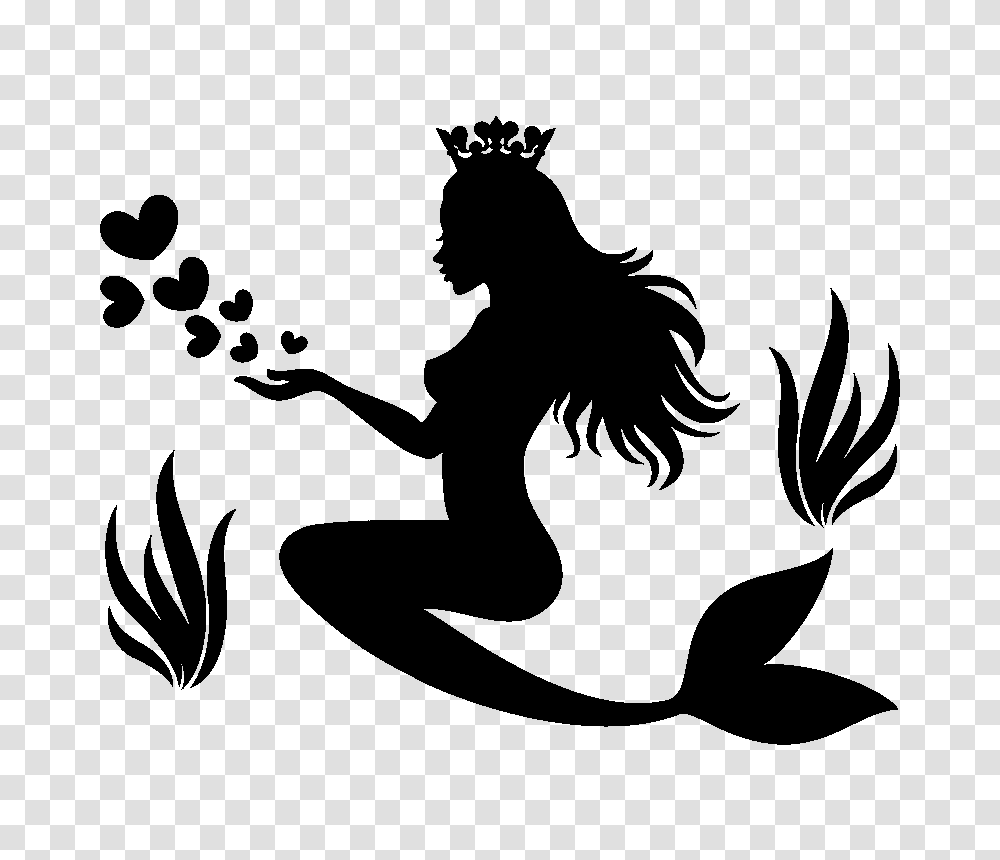 Little Mermaid Wall Sticker, Stencil, Silhouette, Person, Human Transparent Png