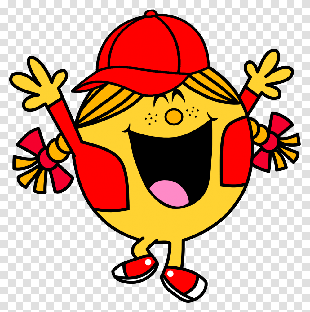 Little Miss Sunshine With Red Jacket And Cap Little Miss Sunshine The Mr Men Show, Apparel, Pac Man Transparent Png