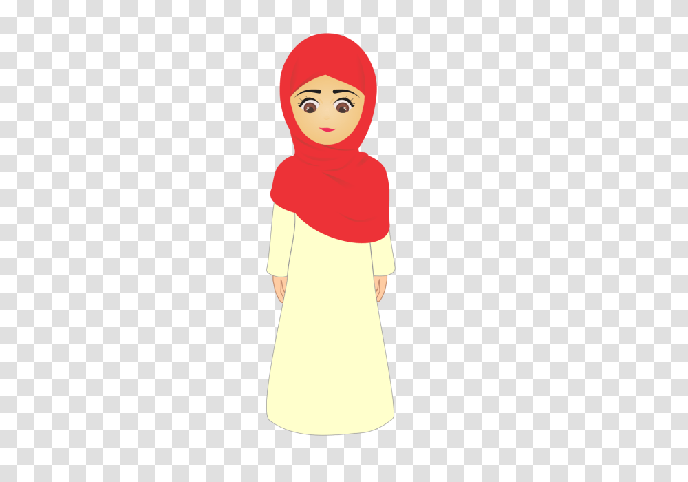 Little Muslim Girl With Hijab Vector Muslim Islamic Islam, Costume, Standing, Hat Transparent Png