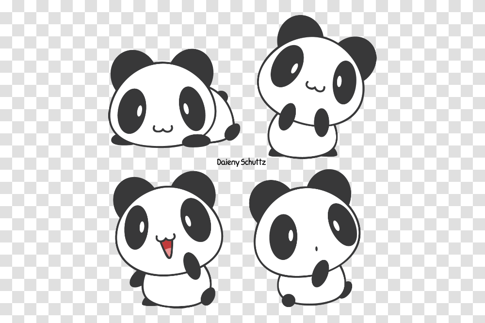 Little Panda By Daieny Panda Cartoon Drawing Easy, Stencil, Mustache, Label Transparent Png