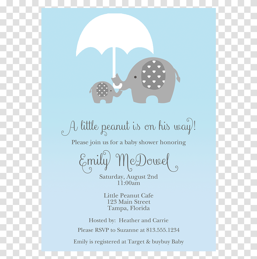 Little Peanut Blue Baby Shower Invitation Umbrella, Poster, Advertisement, Flyer, Paper Transparent Png