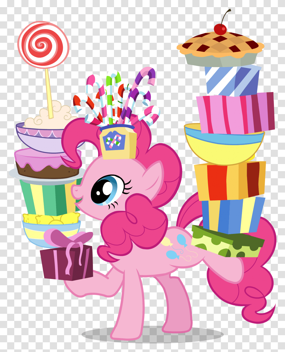 Little Pony With Cakes And Gifts Clipart 47144 Free Icons My Little Pony Birthday, Cream, Dessert, Food, Sweets Transparent Png
