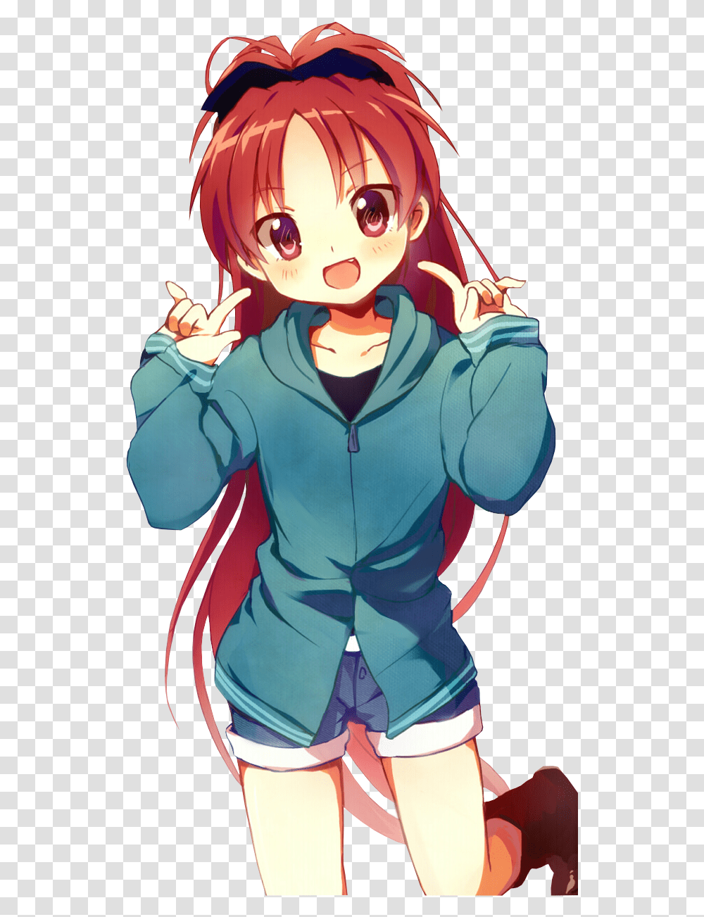 Little Red Haired Anime Girl Download Little Anime Girl With Red Hair And Red Eyes, Comics, Book, Manga, Person Transparent Png