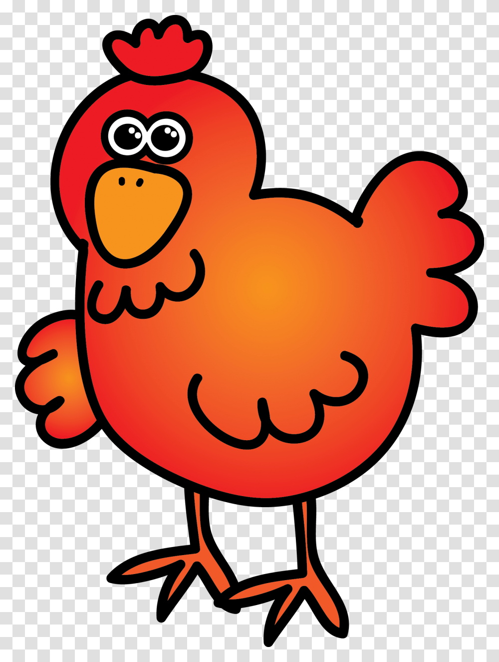 Little Red Hen Black And White Pig, Bird, Animal, Poultry, Fowl Transparent Png