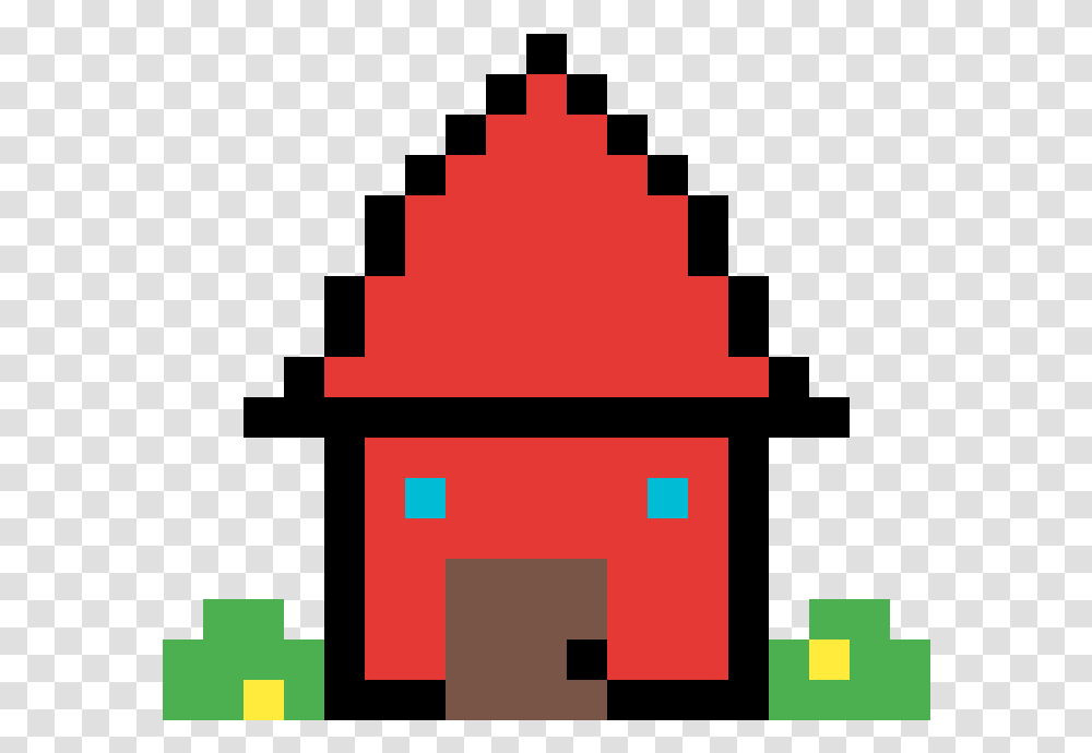 Little Red House Pixel Art Pokmon Ball, Pac Man, Logo Transparent Png