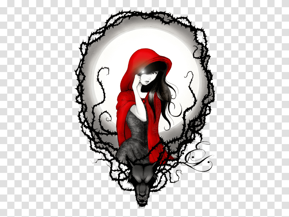 Little Red Riding Hood Big Bad Wolf Tattoo Fairy Tale Little Red Riding Hood Tattoo, Apparel Transparent Png