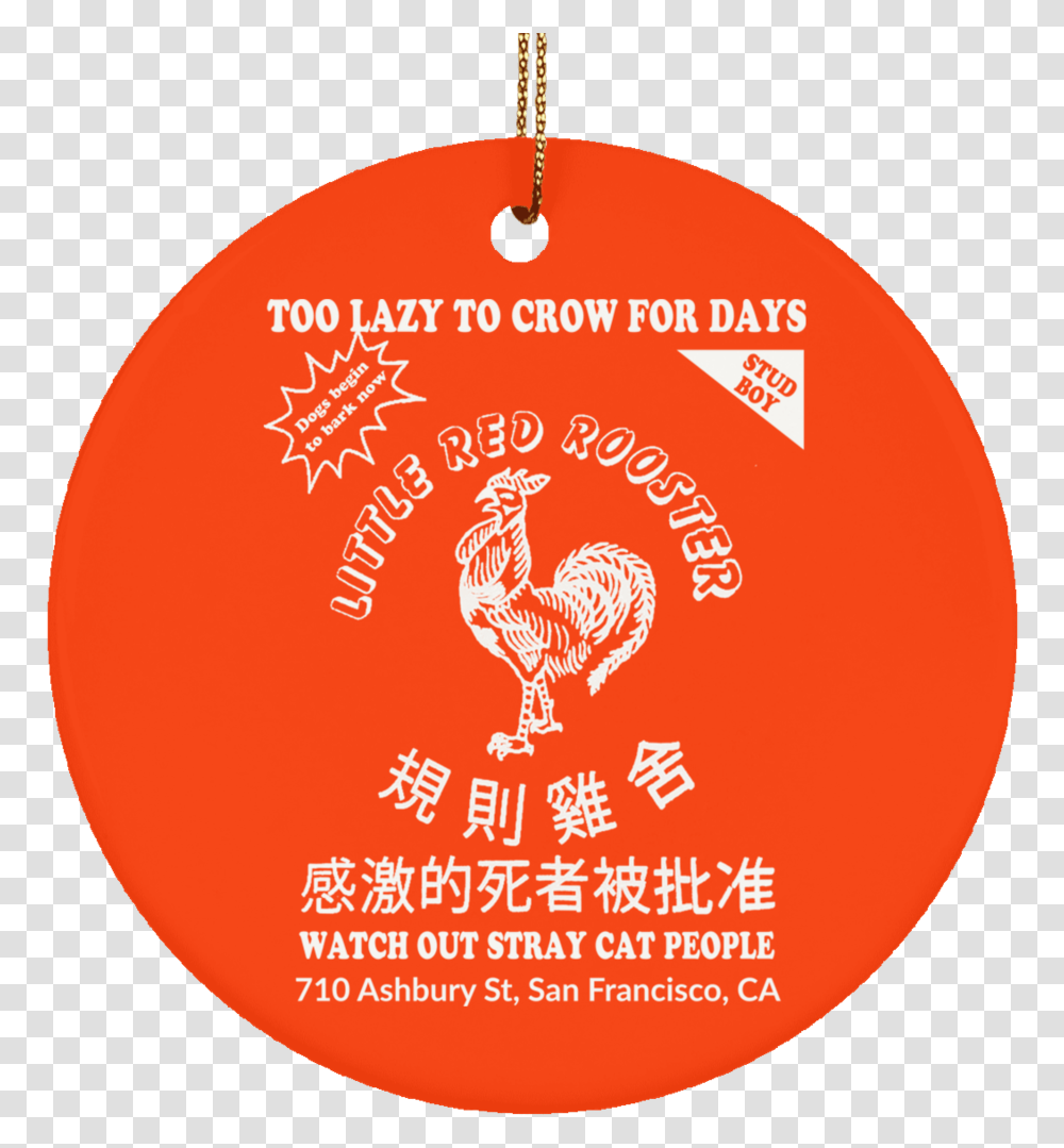 Little Red Rooster Christmas Tree Ornament Sriracha Hot Sauce, Plant, Logo Transparent Png