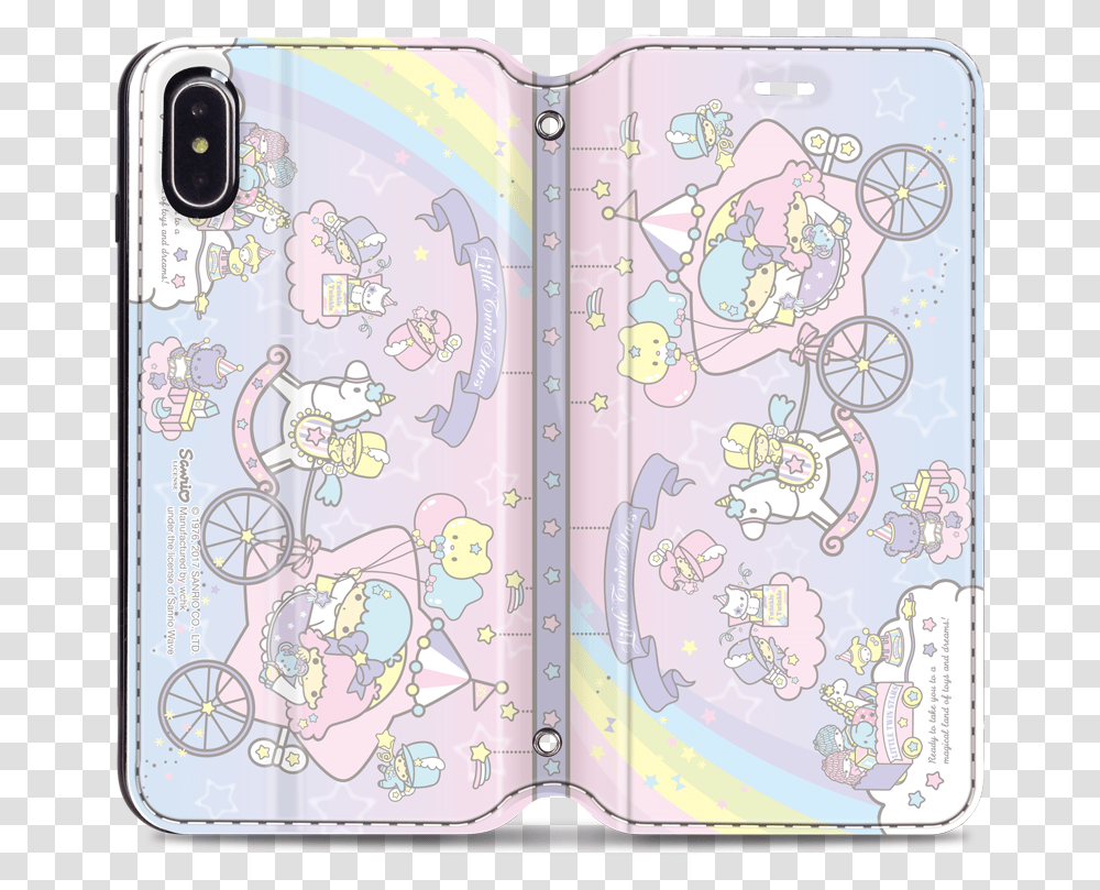 Little Twin Stars Leather Flip Case Mobile Phone Case, Text, Diary Transparent Png