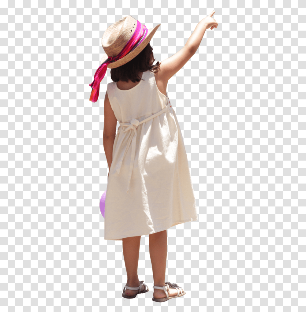 Littlegirl Girl Pointing Freetoedit Little Girl Pointing, Hat, Person, Dress Transparent Png